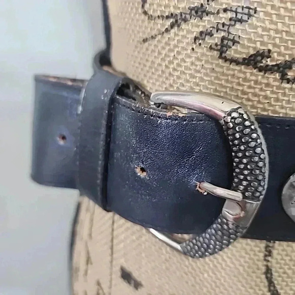 WOMENS Vintage Leather Big buckle belt - Picture 10 of 15